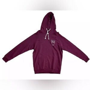 NWT Mens Knowledge Cotton Embroidered Owl Logo Maroon Pullover Sweatshirt XL
